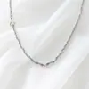 Colar de Corrente Lisa Ondulada em Prata de Lei S925 Personalizado Ins Estilo Cool Fashionável Unissex Estilo de Camadas Estilo Casual