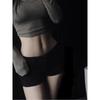 Garota Quente Americana Plus Size Gorducha mm Jeans Preto Super Shorts de Verão para Mulheres Shorts Quentes Elásticos Apertados Hot Pants que Moldam o Quadril