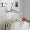 Cabide Dobrável de Viagem com Cinco Furos Portátil Ajustável Mágico para Armário Forte Suporte de Carga Espessado Varal de Roupa para Sacada