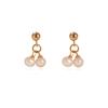 Pendientes Pequeños de Perla de Agua Dulce Natural Real con Lazo Sencillo Versátil Aguja de Plata 925 Campanilla Pequeña