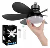 Luz de ventilador de techo pequeña silenciosa para el hogar modelo nuevo transfronterizo E27, luz de ventilador de techo inteligente para comedor y dormitorio