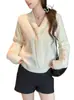 Tejido de Punto de Manga Larga Estilo Coreano Perezoso y Relajado para Mujer en Otoño e Invierno Nuevo Estilo Estilo Suave Aspecto Adelgazante con Cordones Tejido de Punto
