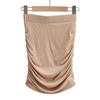 YPFF Nova Moda Plissada Elástica Slim Cor Sólida Saia Verão Saia Curta Elegante Luz Estilo Maduro Saia Hip Mulheres