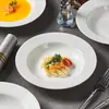 Prato de Cerâmica Jingdezhen Prato Rosqueado para Comida Ocidental Utensílios Domésticos Prato Chapéu de Palha Prato de Prato Prato de Sopa Prato de Jantar Conjunto de Pratos Fundos Prato