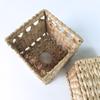 Procesamiento y Personalización de Caja Cuadrada de Paja para Pañuelos, Caja de Pañuelos Tejida a Mano de Tule, Caja de Almacenamiento, Suministros de Decoración para Escritorio