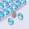 Cristal de Vidrio Ab Color Gota de Agua K9 de Alta Calidad Fondo Plano Doble Agujero Pedrería Cosida a Mano Accesorios para Joyería DIY, Accesorios para Bolsos y Ropa