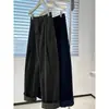 Pantalones acampanados de pana verde oscuro vintage para mujer, otoño e invierno, de cintura alta, elegantes, adecuados para ir al trabajo, pantalones casuales holgados de pierna recta con puños