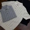 Camisa Polo Casual de Estilo Americano con Textura para Hombre, Camiseta de Punto Hueco de Manga Corta, Corte Holgado, Color Sólido, Verano