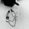 Presilha de Cabelo Bb Estilo Gótico Europeu e Americano Formato de Cobra Retrô Doce Legal Cruz Metal Coração Pequeno Corrente de Grampo Lateral Borboleta