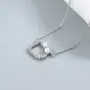 2022 Nuevo Colgante Coreano de Cabeza de Gato con Lazo de Perlas, Lindo y Elegante, Tachonado de Diamantes, Regalo para Novia o Mejor Amiga, Collar