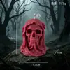 Vela Aromática Crânio com Véu de Halloween, Ornamento Criativo para Atmosfera Festiva, Decoração de Casa Assombrada, Vela de Lembrança