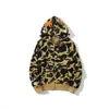 2024 explosões comércio exterior maré marca bape tubarão camuflagem masculino casual terry casaco com capuz fábrica outlet