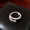 Anel Aberto Coração Super Brilhante de Zircônia, Versátil para o Trabalho, Estilo Casual, Anel para Dedo Indicador, Simples, Moderno, Joia de Alta Qualidade para Mulheres