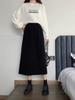 Falda de Pana Adelgazante de Cintura Alta para Mujer, Nueva Elegante Falda Midi de Línea A con Abertura para Figuras Petite, Otoño e Invierno 2026