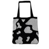 Procesamiento de Bolso Tejido Serie Personalizada Blanco y Negro Puntadas de Color de Contraste Jacquard Cuadros Patrón de Animales Vaca Espiga Hojas