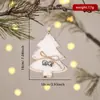Decoração de Natal Nova Transfronteiriça Pequenos Enfeites de Madeira Etiquetas de Decoração de Natal Artesanato em Madeira Enfeites para Árvore de Natal