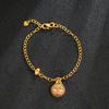 Sha Jinjiu no se decolora pulsera redonda con marca de bestia devoradora de oro estilo nacional temperamento retro sentido avanzado joyería de mano estilo nacional venta al por mayor