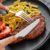 Set de vajilla de acero inoxidable de cintura pequeña transfronterizo de Amazon, dorado espejo, vajilla occidental, cuchillo para carne, tenedor, cuchara para café