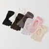 Calcetines de Yoga para Mujer de Cuatro Estaciones con Talón Abierto y Cinco Dedos, Agarre Antideslizante, Calcetines de Fitness, Calcetines Deportivos para Pilates, Personalizables