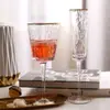 Copa Triangular de Vidrio Martillado con Borde Dorado de Lujo Nórdico, Copa de Vino de Cristal de Alta Estética, Copa de Champaña, Vaso de Agua, Copa Decorativa