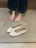 ¡Versión de piel de oveja! Zapatos de mujer de nicho estilo ballet 2026 modelo nuevo con lazo delicado, zapatos de abuela versátiles en color dorado