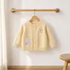 Nuevo Cardigan de Punto para Niñas Otoño Dulce Dibujos Animados Cuello Redondo Manga Larga Abrigo Suéter Infantil