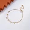 Pulseiras e Tornozeleiras da Moda Transfronteiriça, Pingentes Múltiplos, Aço Inoxidável, Borboleta, Coração de Pêssego, Folha, Adornos de Mão, Acessórios para os Pés