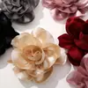 Estilo Francés Vintage Satín Floral Tridimensional Tela Flor Grande DIY Hecho a Mano Versátil Pasador Accesorio para el Cabello Accesorios para Ropa Venta al por Mayor