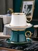 Taza de café de lujo pequeña estilo europeo A5L taza de cerámica taza de té perfumado dorado traje de platillo taza sencilla con cuchara