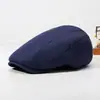Boina Simples Estilo Coreano Chapéu Feminino Retrô Novo Estilo Britânico Boné Liso Tricotado Lã Masculino Chapéu Plano Outono Inverno Moda