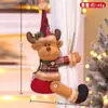 Fivela de Cortina de Natal Nova Transfronteiriça Boneco Natalino Xadrez Retrô Abraçador de Cortina Boneco de Neve Decoração de Casa