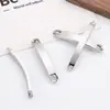 Nuevos Accesorios Curvos Pulidos a Espejo Conector de Pulsera de Acero Inoxidable Colgante Largo Curvo para Manualidades Accesorios de Joyería