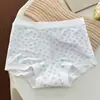 Calzoncillos tipo bóxer florales estilo japonés de algodón Lyocell para mujer 10A con entrepierna de seda de morera antibacteriana, de cintura media, sin costuras, talla grande