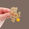 Broche étnico retro del zodiaco chino auspicioso dragón exquisito pin para traje ramillete lujo accesorios para abrigo de otoño e invierno