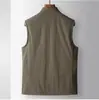 Chaleco casual de negocios para hombre con cuello alto, cierre de cremallera y tela elástica. 13674