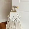 Mochila Fofa Estilo Universitário Coreano 2026 Verão Nova Mochila Pequena para o Dia a Dia Portátil Nicho Bolsa de Mão com Bolinhas
