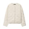 Ropa de Mujer Transfronteriza Otoño e Invierno 2025 Estilo Europeo y Americano Cuello Redondo Lazo Chaqueta Acolchada de Algodón para Mujer