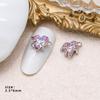 Novo estilo coração de pêssego torto Diamante xiemun xingmang Unha de celebridade da internet Joia de liga para unhas Cristal quente Acessórios de metal com diamante para unhas