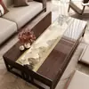 Novo jogo americano para mesa de chá estilo chinês, à prova d'água e resistente a óleo, com um toque de luxo leve e de alta qualidade, feito de vidro macio transparente, novo modelo para mesa de centro de sala de estar