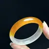 Atacado do Fabricante Pulseira de Jade Amarelo Dragão Jade Semente de Gelo Plana Pulseira de Quartzo Açúcar Amarelo Jade Mesmo Estilo Xiaohongshu