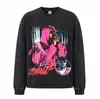 Camiseta de Manga Larga Retro Película Scarface Impresión Digital Directa Holgada Algodón de Xinjiang Cuello Redondo Top Otoño Invierno Hombre