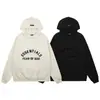 Sudadera con Capucha de Venta Caliente Transfronteriza 2025 con Letras Negras Flock Fog Multihilo Esenciales Marca de Moda