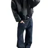 Jeans Rectos Color Azul Oscuro Estilo Old Money para Hombre, Otoño 2026 Nueva Moda High Street Versátiles Cómodos Adelgazantes Pantalones Largos