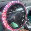 Cubierta de Volante de Coche Cartoon Elástica sin Anillo Interior Gato KT Universal para Todas las Estaciones