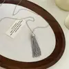 Collar de Cadena Larga con Colgante de Borla Estilo Blogger Coreano de Moda para Mujer Cadena para Suéter Larga Versátil Gargantilla de Moda