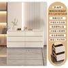Gabinete de tocador estilo crema de gran capacidad Tocador Combinación Gabinete lateral de dormitorio moderno y simple Mesa de maquillaje retráctil para celebridades de internet