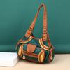 Moda tejida retro remache bolso de hombro axilar para mujer gran capacidad portátil bolso de mano trasero cremallera antirrobo