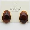 Pendientes de Resina Graduada Vintage Aguja Plateada Otoño e Invierno Pendientes de Lujo Ligero de Alta Gama para Mujer Tachuelas Melard Conservación del Color Dorado Real