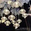 Decoración de Techo para Boda Tema Océano Candelabro Medusa Galvanizada Luces de Cadena LED Medusas de Acrílico Transparente Luces Decorativas