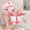 Llavero original de HelloKitty con animación Flip TV, práctico llavero de gato con cuentas de dibujos animados